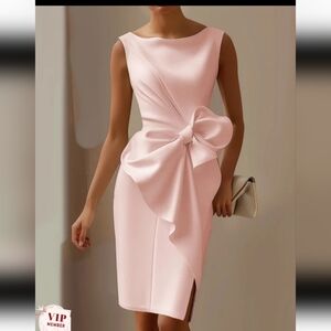 Fehaute Elegant Pink Bow Dress